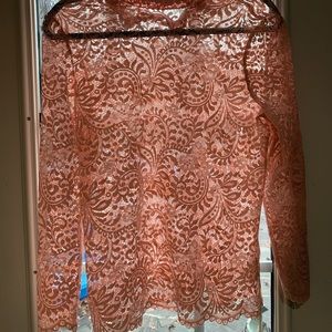 Peach lace blouse